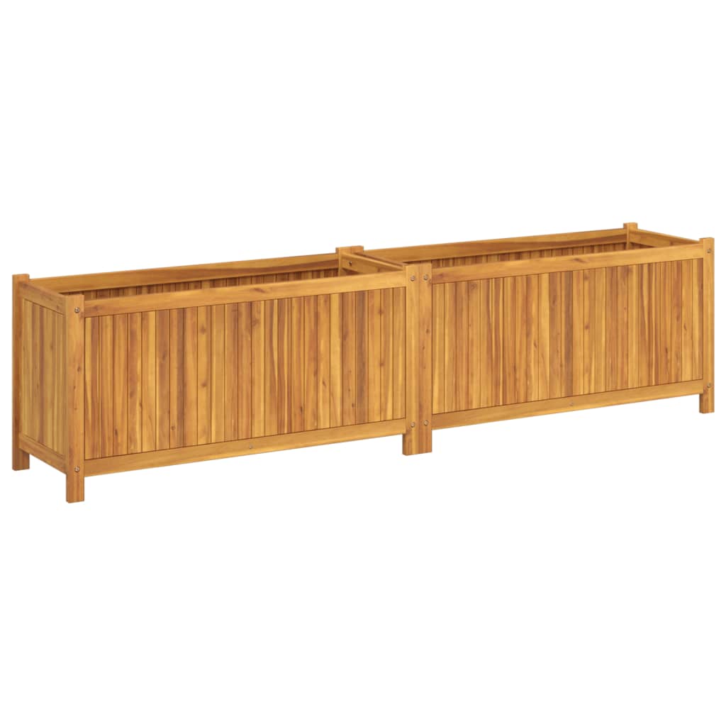 Fioriera Giardino con Rivestimento 199x38,5x50 Massello Acacia