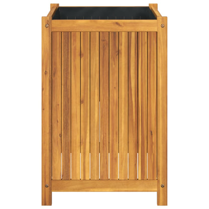 Fioriera Giardino con Rivestimento 50x50x75 cm Massello Acacia