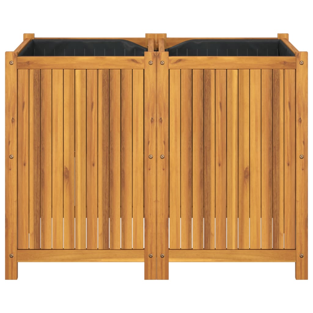 Fioriera Giardino con Rivestimento 100x50x75 cm Massello Acacia