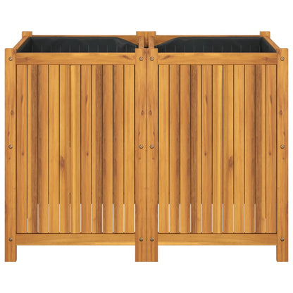 Fioriera Giardino con Rivestimento 100x50x75 cm Massello Acacia