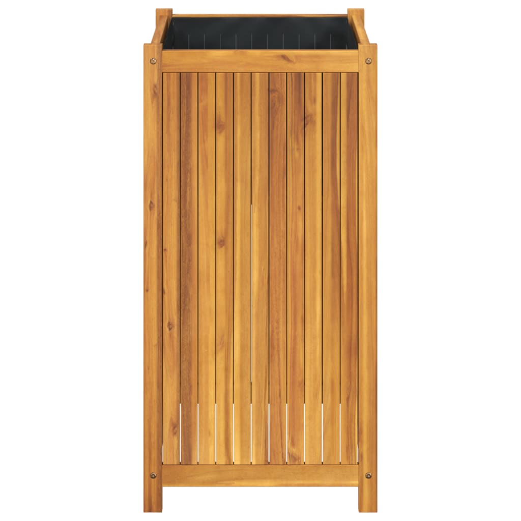 Fioriera Giardino con Rivestimento 50x50x100 cm Massello Acacia