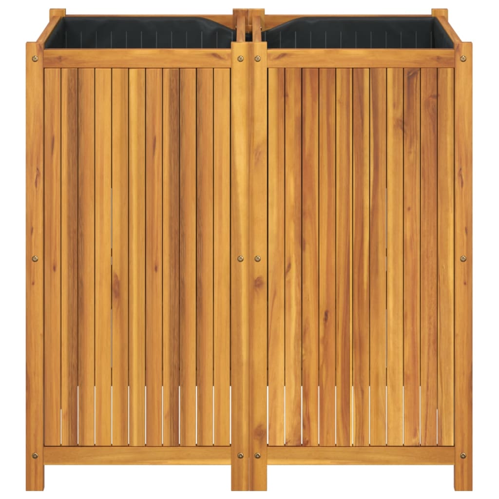 Fioriera Giardino con Rivestimento 100x50x100cm Massello Acacia