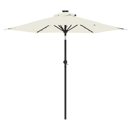 Ombrellone Giardino con LED Palo Acciaio Bianco 225x225x212 cm