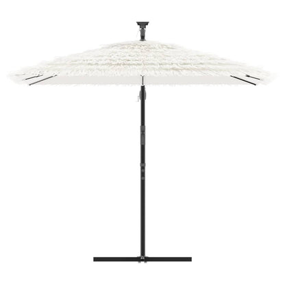 Ombrellone Giardino con Palo in Acciaio Bianco 246x246x230 cm