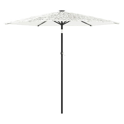 Ombrellone Giardino con Palo in Acciaio Bianco 268x268x226 cm