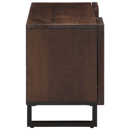 Mobile Porta TV Marrone e Nero 105x34x46 cm in Legno di Mango