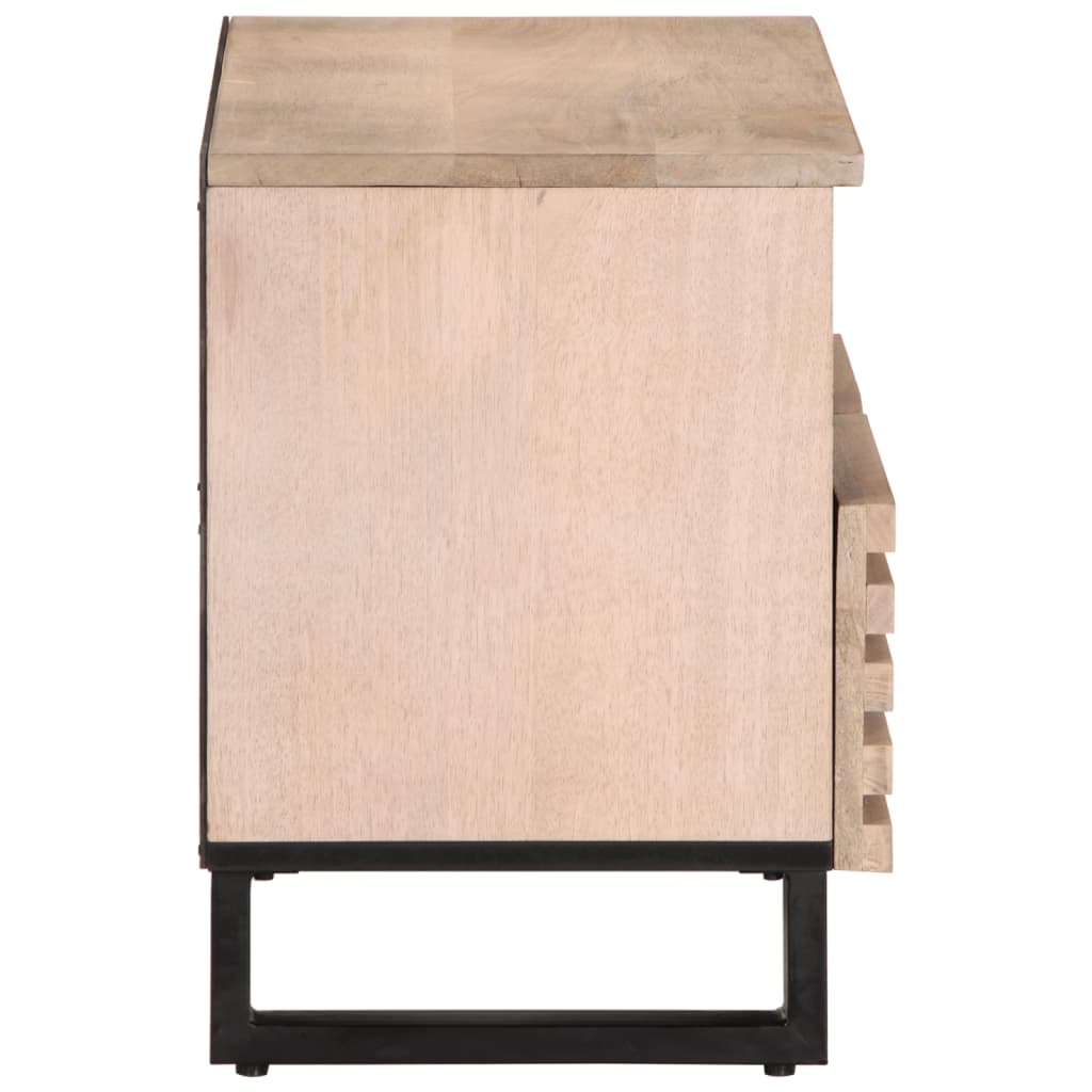 Mobile Porta TV Bianco 70x34x46 cm in Legno Massello di Mango