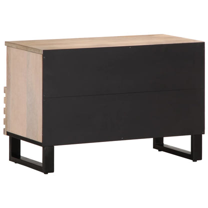 Mobile Porta TV Bianco 70x34x46 cm in Legno Massello di Mango