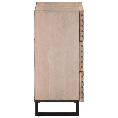 Credenza Bianca 60x34x75 cm in Legno Massello di Mango