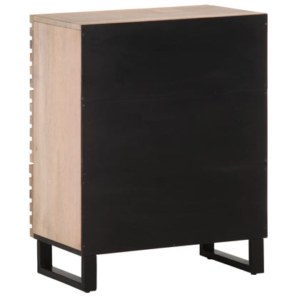 Credenza Bianca 60x34x75 cm in Legno Massello di Mango