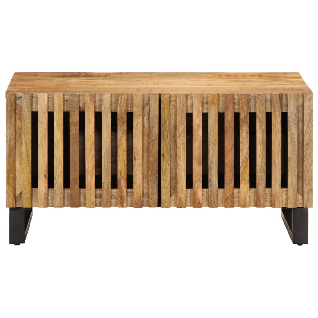 Tavolino da Salotto 80x51x40 cm Legno Massello di Mango Grezzo