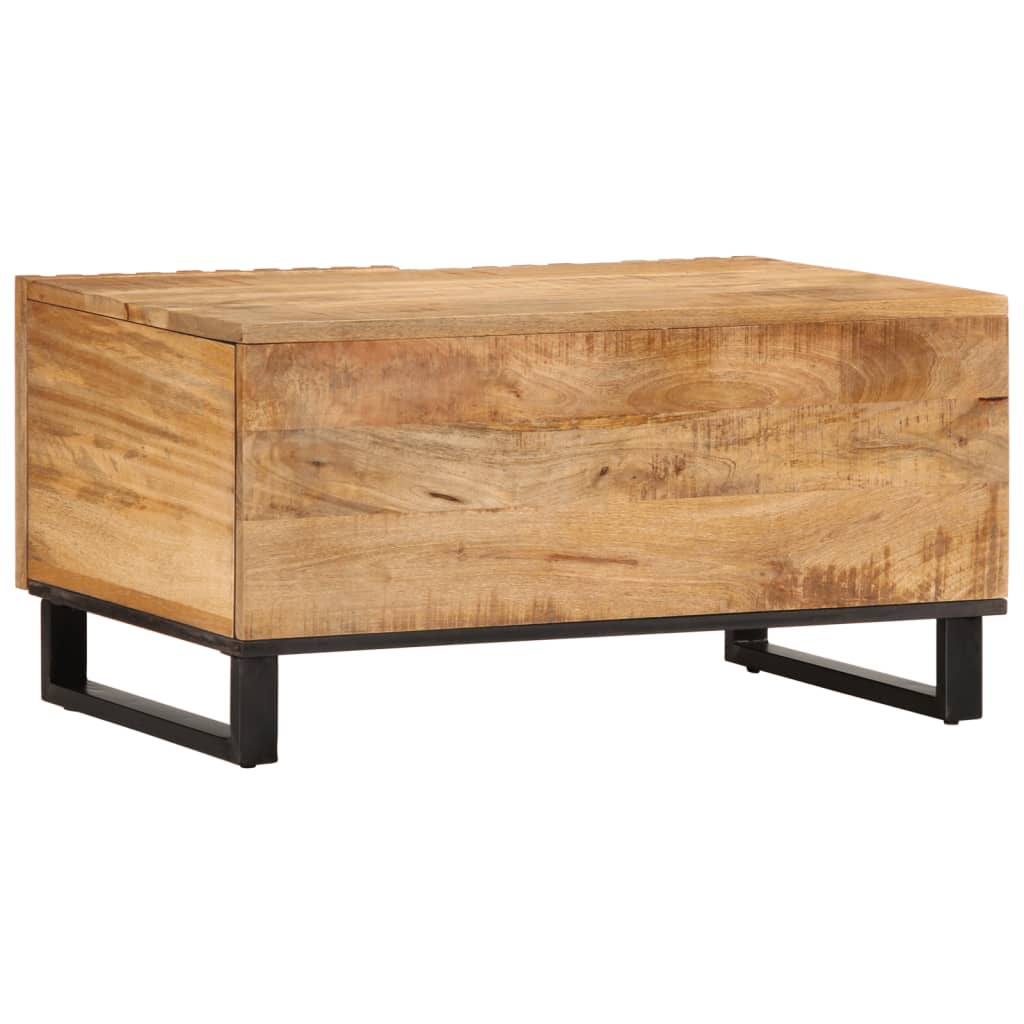 Tavolino da Salotto 80x51x40 cm Legno Massello di Mango Grezzo