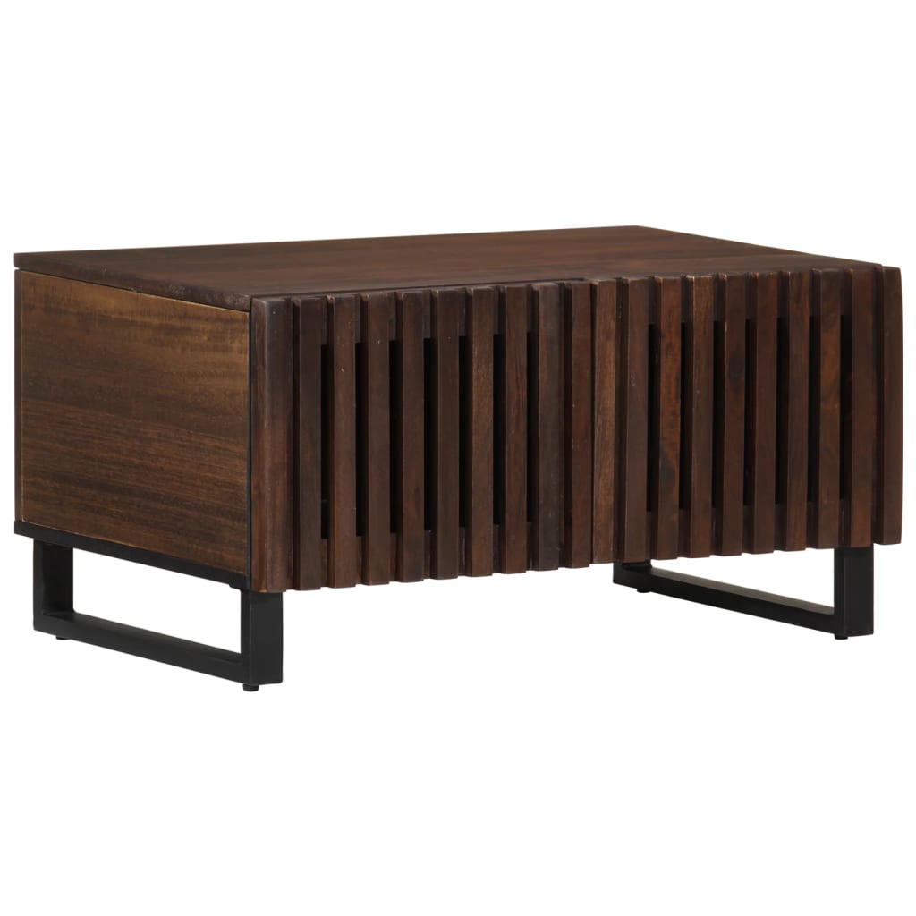 Tavolino da Salotto Marrone 80x54x40 cm Legno Massello di Mango