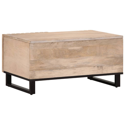 Tavolino da Salotto Bianco 80x51x40 cm Legno Massello di Mango