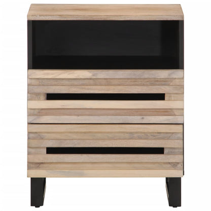Comodino 50x34x62 cm in Legno Massello di Mango Grezzo