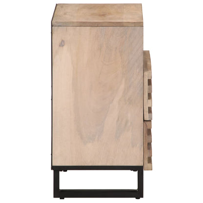 Comodino 50x34x62 cm in Legno Massello di Mango Grezzo