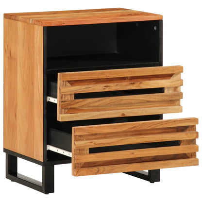 Comodino Marrone 50x34x62 cm in Legno Massello di Mango