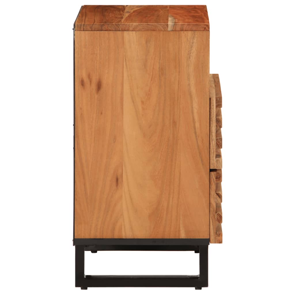 Comodino Marrone 50x34x62 cm in Legno Massello di Mango