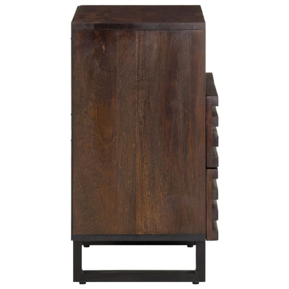 Comodino 50x34x62 cm in Legno Massello di Mango