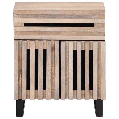 Comodino 50x34x60 cm in Legno Massello di Mango Grezzo