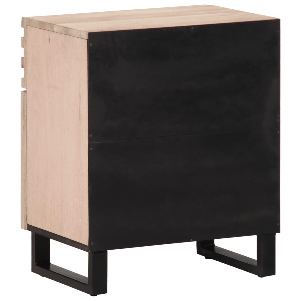 Comodino 50x34x60 cm in Legno Massello di Mango Grezzo