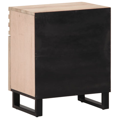 Comodino 50x34x60 cm in Legno Massello di Mango Grezzo