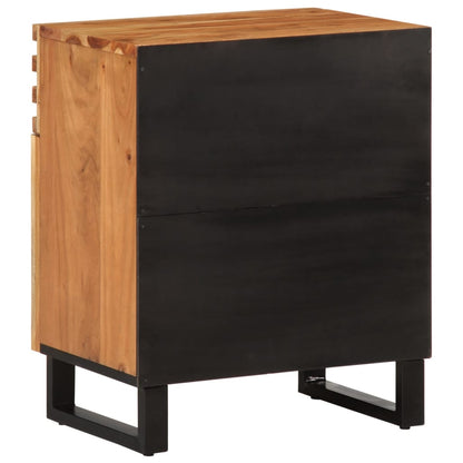 Comodino Marrone 50x34x60 cm in Legno Massello di Mango