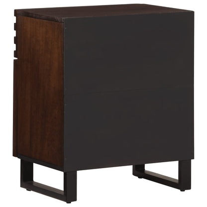 Comodino Marrone 50x34x60 cm in Legno Massello di Mango