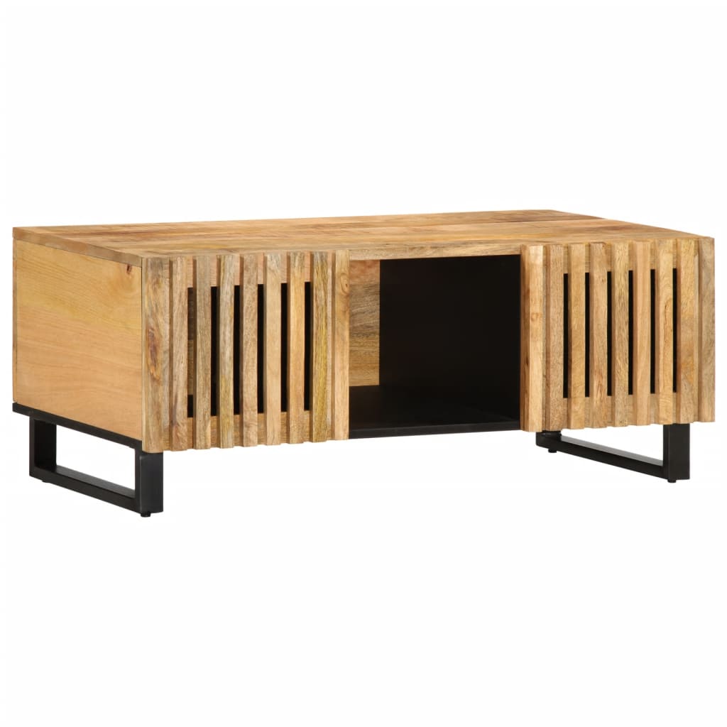 Tavolino da Salotto 100x55x40 cm Legno Massello di Mango Grezzo