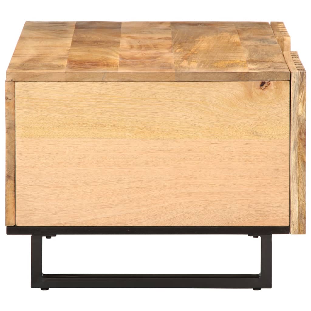 Tavolino da Salotto 100x55x40 cm Legno Massello di Mango Grezzo