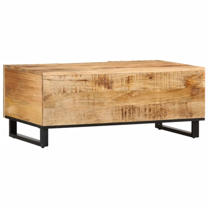 Tavolino da Salotto 100x55x40 cm Legno Massello di Mango Grezzo