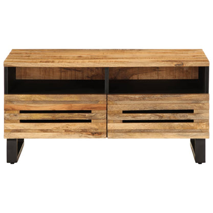 Tavolino da Salotto 80x55x40 cm Legno Massello di Mango Grezzo