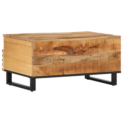 Tavolino da Salotto 80x55x40 cm Legno Massello di Mango Grezzo