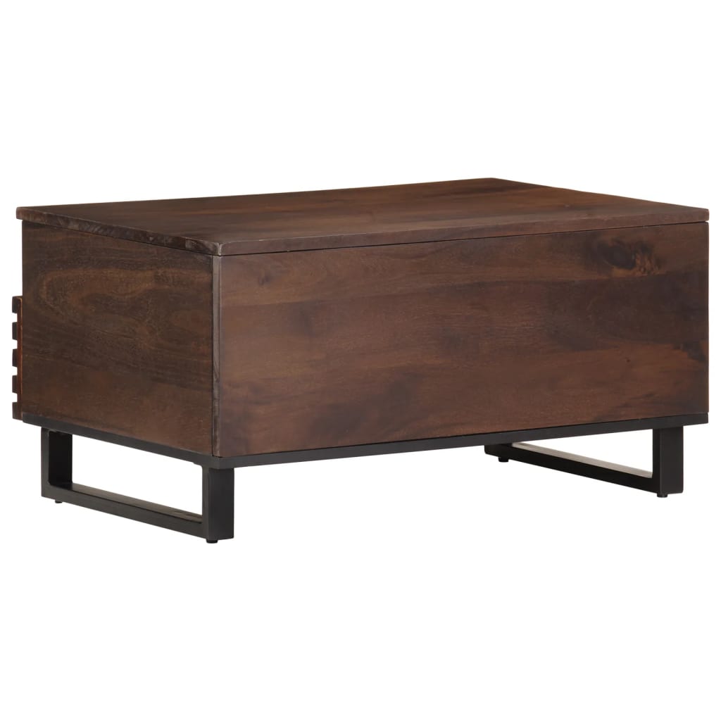 Tavolino da Salotto Marrone 80x55x40 cm Legno Massello di Mango