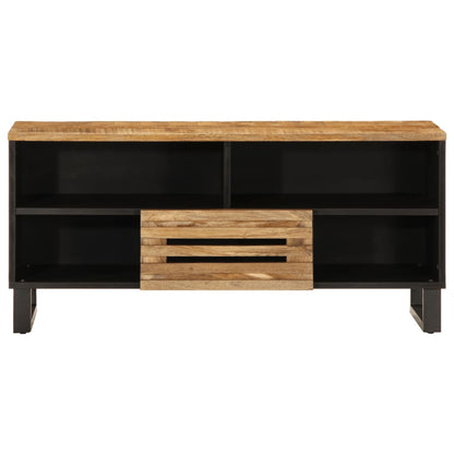 Mobile Porta TV 100x34x46 cm in Massello di Mango Grezzo
