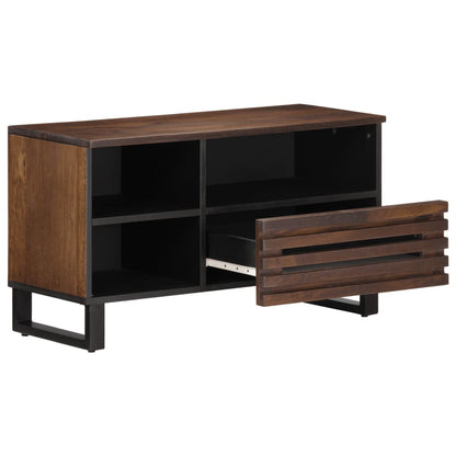 Mobile Porta TV Marrone 80x34x46 cm in Legno Massello di Mango