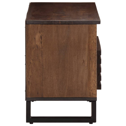 Mobile Porta TV Marrone 80x34x46 cm in Legno Massello di Mango