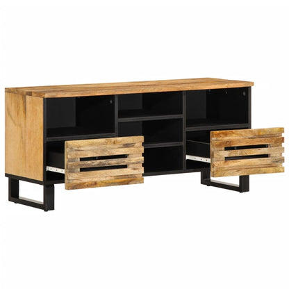 Mobile Porta TV 100x34x46 cm in Massello di Mango Grezzo
