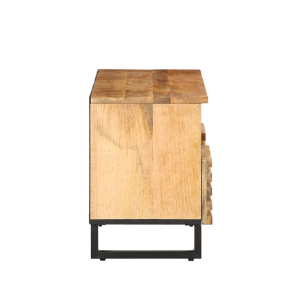 Mobile Porta TV 100x34x46 cm in Massello di Mango Grezzo