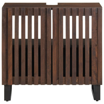 Mobile Lavabo da Bagno 62x34x58cm Marrone Legno Massello Mango