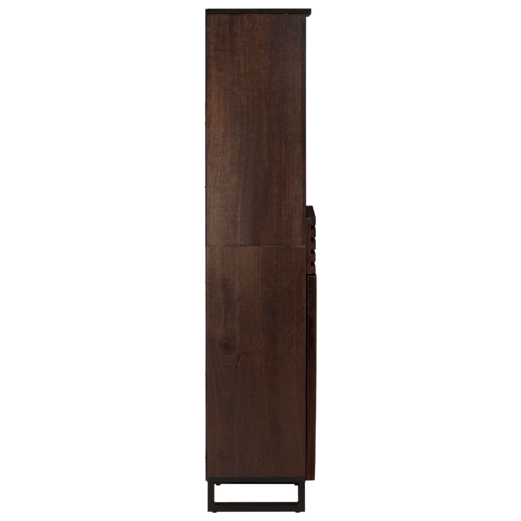 Credenza Marrone 38x34x160 cm in Legno Massello di Mango