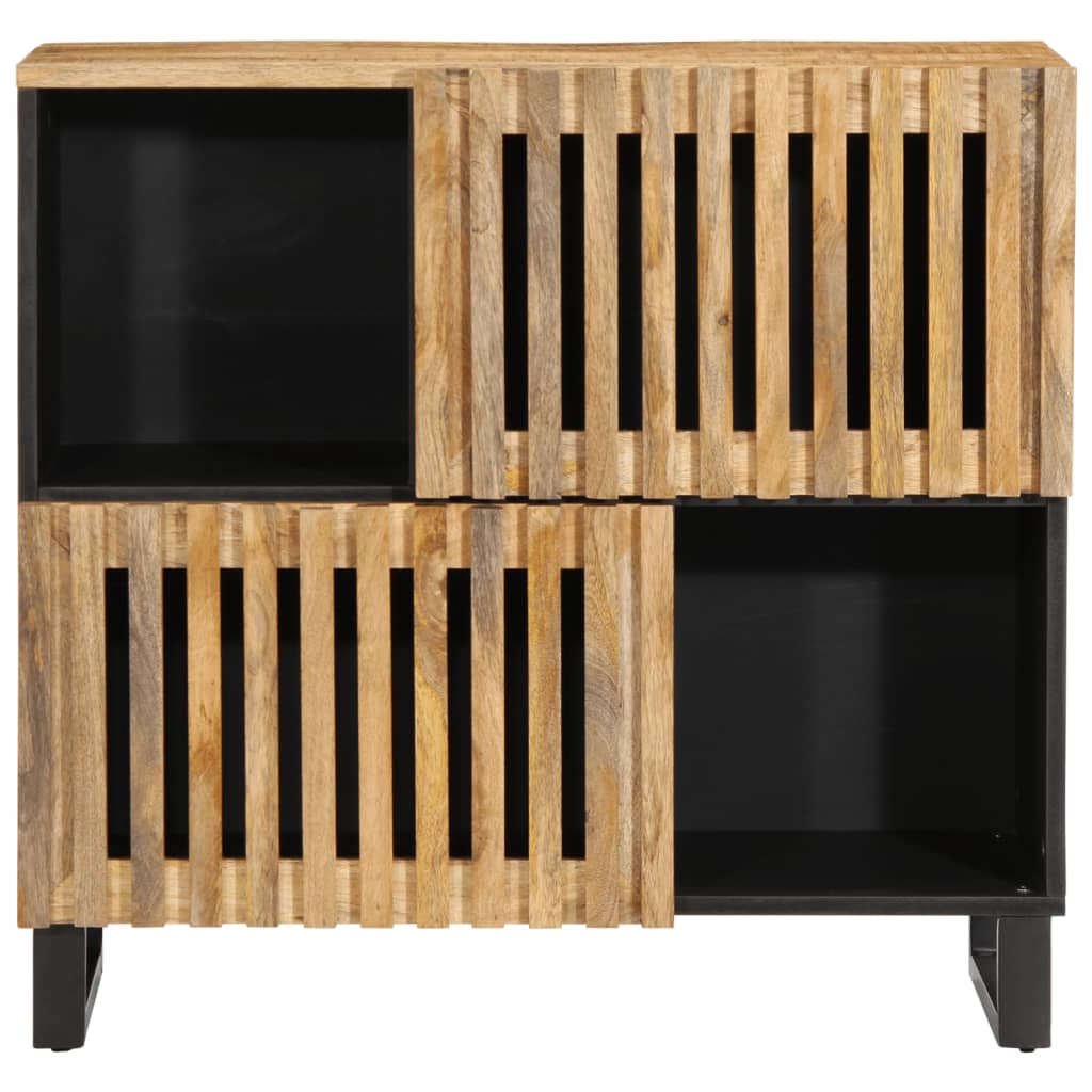 Credenza 80x34x75 cm in Legno Massello di Mango Grezzo