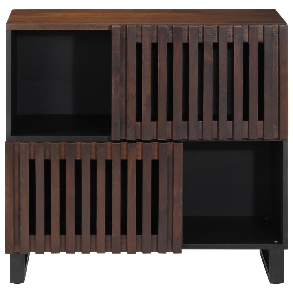 Credenza Marrone 80x34x75 cm in Legno Massello di Mango