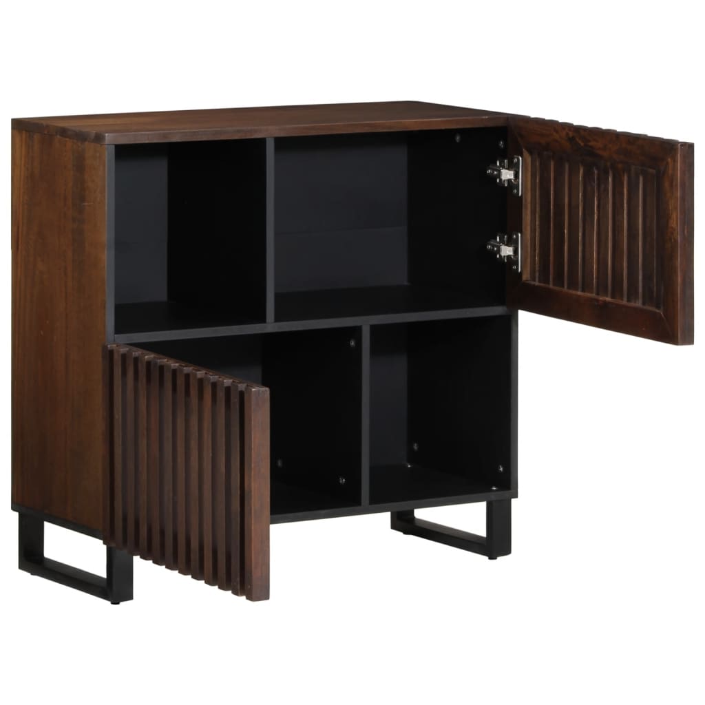 Credenza Marrone 80x34x75 cm in Legno Massello di Mango