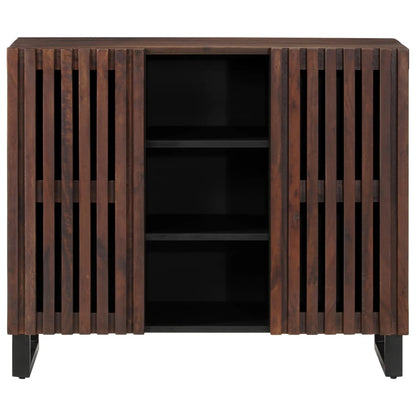 Credenza Marrone 90x34x75 cm in Legno Massello di Mango