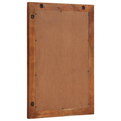 Specchio da Bagno 50x70 cm in Legno Massello di Acacia e Vetro