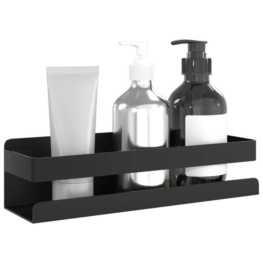 Mensola Doccia Nera Opaca 23x6,5x6 Acciaio Inox 304 Spazzolato