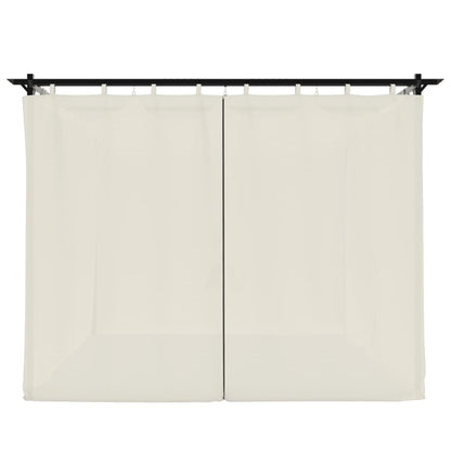 Gazebo con Tende Crema 3x3 m in Acciaio