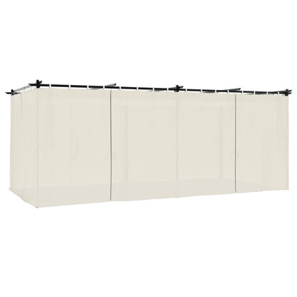 Gazebo con Tende Crema 6x3 m in Acciaio