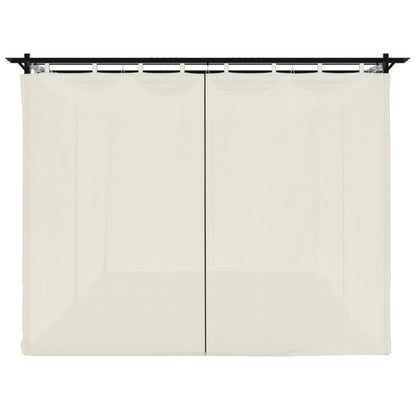 Gazebo con Tende Crema 6x3 m in Acciaio